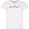 LANVIN PINK T-SHIRT FOR GIRL WITH LOGO