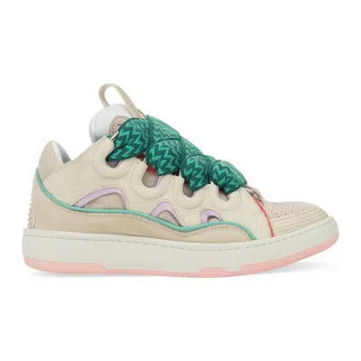 LANVIN PINK/BEIGE CURB SNEAKERS