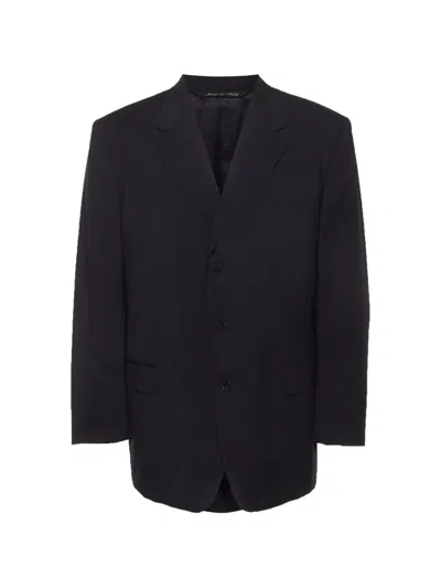Pre-owned Lanvin Pinstripe Single-breasted Blazer In Blue