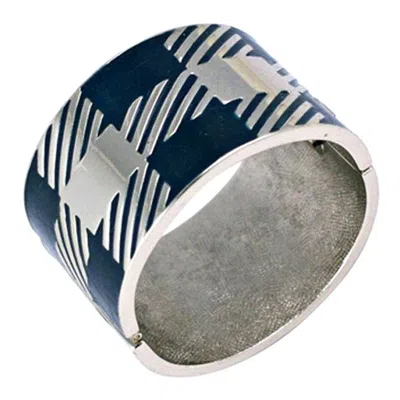 Pre-owned Lanvin Plaid Cuff In Gray