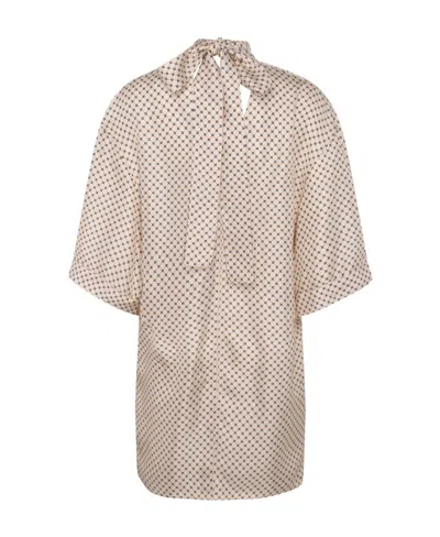 Lanvin Plaid Dress In Nude