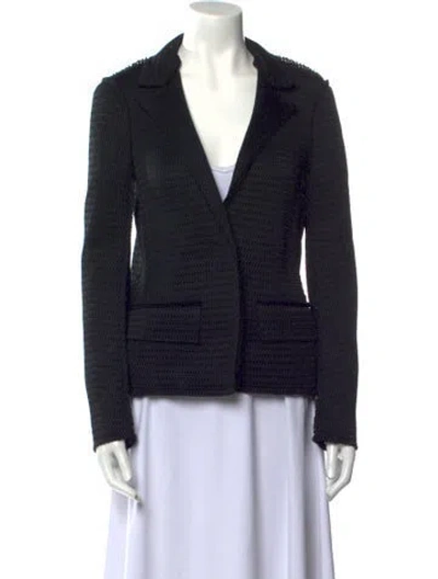 Pre-owned Lanvin Plaid Print Blazer In Black