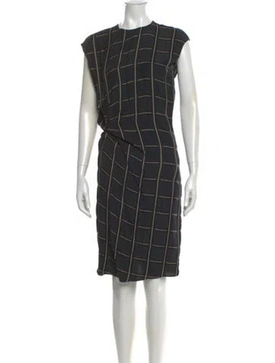 Pre-owned Lanvin Plaid Print Knee-length Dress In Black