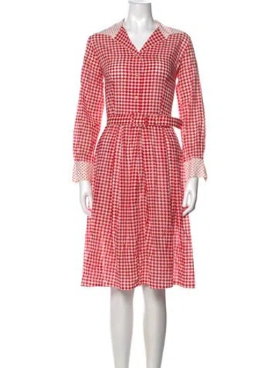 Pre-owned Lanvin Plaid Print Knee-length Dress In Red