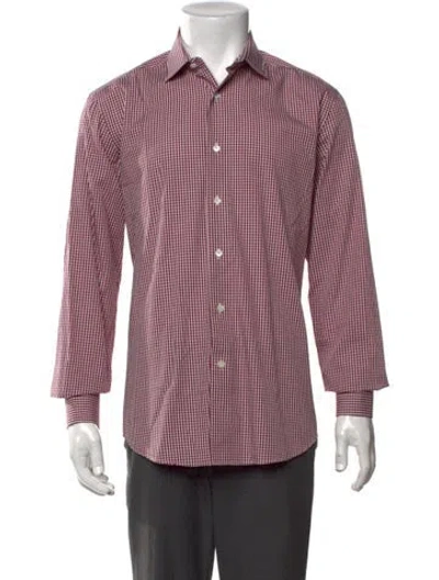 Pre-owned Lanvin Plaid Print Long Sleeve Dress Shirt In Multicolor