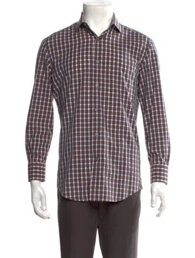 Pre-owned Lanvin Plaid Print Long Sleeve Shirt In Multi