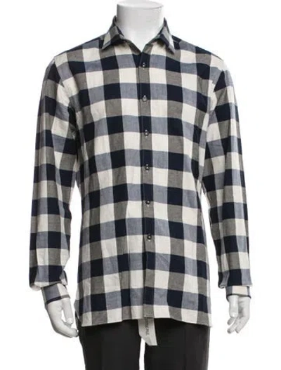 Pre-owned Lanvin Plaid Print Long Sleeve Shirt In Multicolor