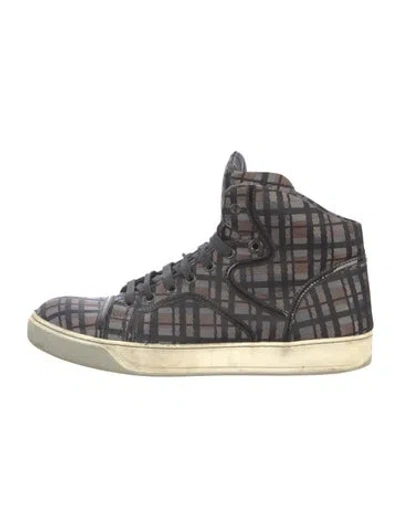 Pre-owned Lanvin Plaid Print Sneakers In Multi