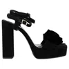 Lanvin Platform Sandals In Black Suede In Black