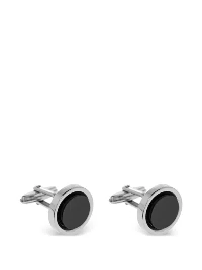 Lanvin Platinum-plated Onyx Cufflinks In Metallic