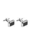 Lanvin Platinum-plated Rectangular Cufflinks In Silver