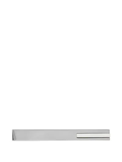 Lanvin Platinum-plated Rectangular Tie Bar In Silver