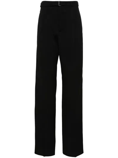 Lanvin Twill-weave Wool Tailored Trousers In Black