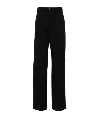 Lanvin Pleat-detail Wool Trousers In Black