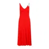 Lanvin Red Flame Sleeveless A-line Midi Dress In Flame