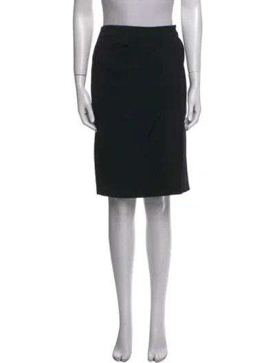 Pre-owned Lanvin Pleated Accents Knee-length Skirt In Black