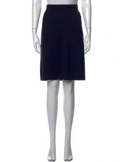 Pre-owned Lanvin Pleated Accents Knee-length Skirt In Black