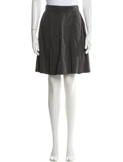 Pre-owned Lanvin Pleated Accents Knee-length Skirt In Gray