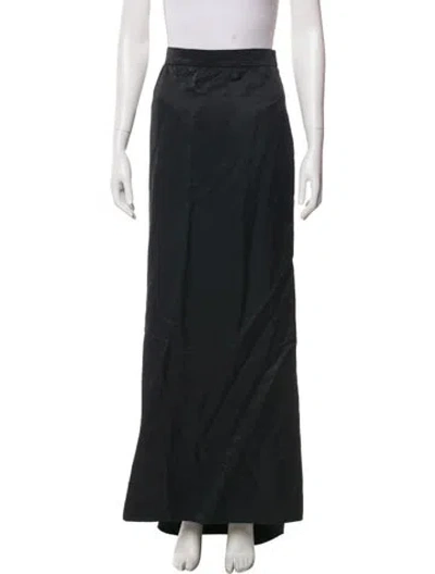 Pre-owned Lanvin Pleated Accents Long Skirt In Black