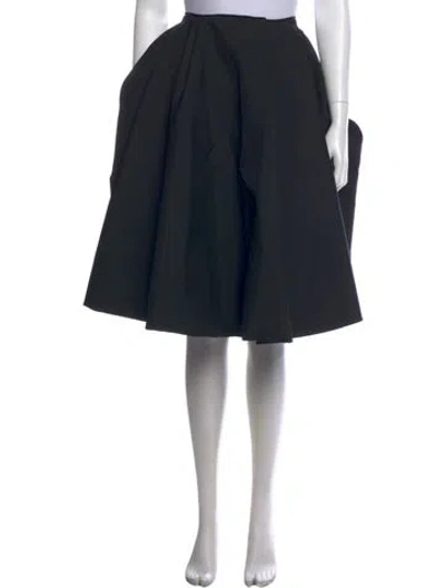 Pre-owned Lanvin Pleated Accents Midi Length Skirt In Blue