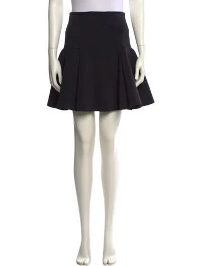 Pre-owned Lanvin Pleated Accents Mini Skirt In Black