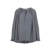 Lanvin Flowing Blouse With Intricate Pleating And Tie Closure