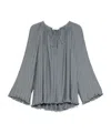 Lanvin Pleated Blouse In Gray