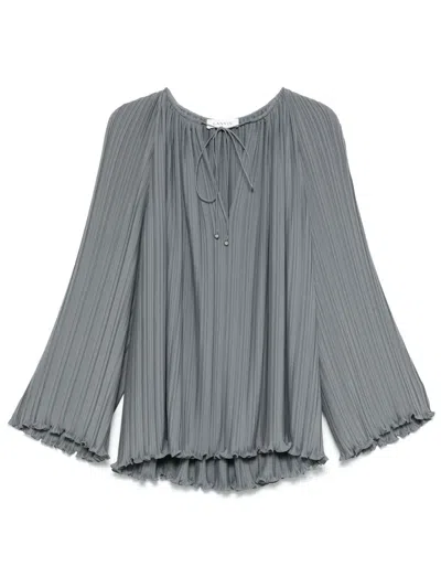 Lanvin Pleated Blouse In Grey