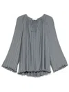 Lanvin Pleated Blouse In Grey
