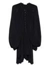 Lanvin Pleated Button-front Mini Dress In Gray
