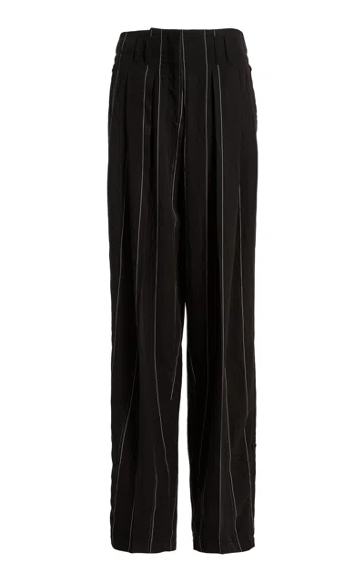 Lanvin Pleated Cargo Trousers In Black
