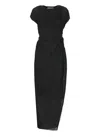 Lanvin Twist-detailing Midi Dress In Black