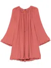 Lanvin Pleated Dress In Pink & Purple