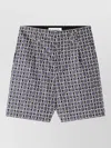 Lanvin Grey Geometric Pattern Shorts With Side Pockets In Multi