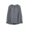 Lanvin Flowing Blouse With Intricate Pleating And Tie Closure