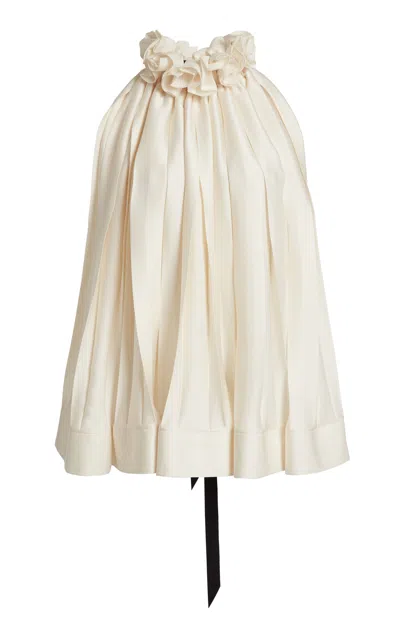 Lanvin Pleated Halter Top In White