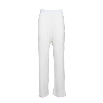 Lanvin Pleated High Waist Trousers In White