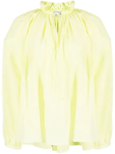Lanvin Silk Bloshirt Shirt And Blouse Yellow In Multi