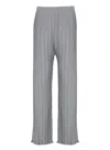 Lanvin Loose Fit Pleated Wide Leg Trousers In Grey