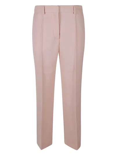 Lanvin Regular Fit Cropped Plain Trousers In Pink