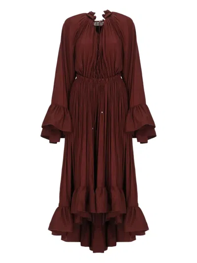 LANVIN PLEATED RUFFLED DRESS