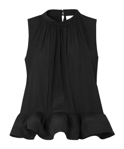 Lanvin Pleated Shell Blouse In Black