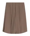 Lanvin Pleated Shorts In Brown