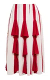 Lanvin Pleated Silk-blend Midi Skirt In Multi