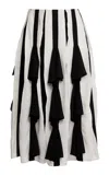 Lanvin Pleated Silk-blend Midi Skirt In White