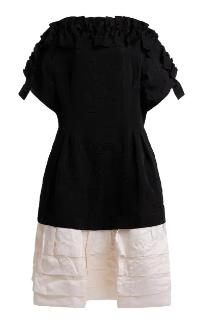 Lanvin Pleated Silk Midi Dress In Multi