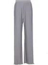 Lanvin Loose Fit Pleated Wide Leg Trousers In Grey