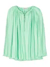 Lanvin Tie-neck Pleated Blouse In Green
