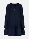 Lanvin 'plissè' Navy Polyester Dress In Navy