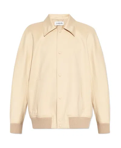 Lanvin Pointed-collar Bomber Jacket In Nude